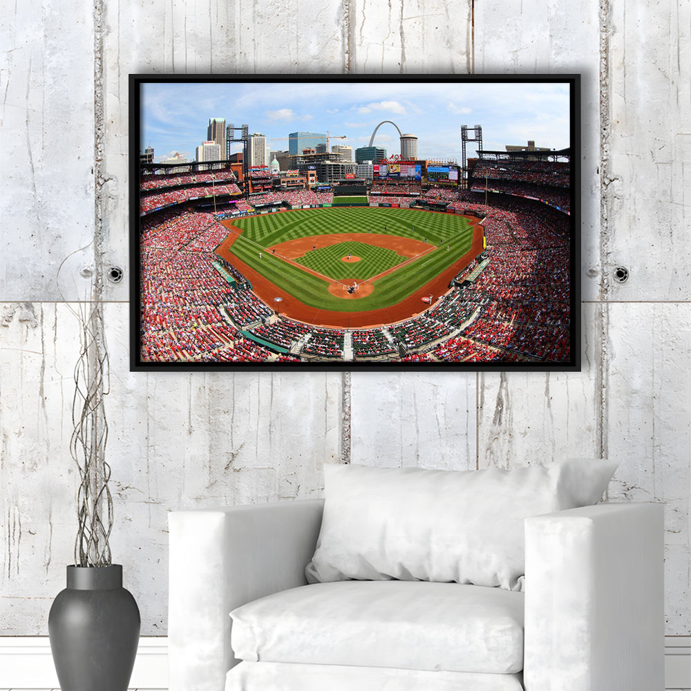 Busch Stadium, Stadium Canvas, Sport Art, Framed Canvas Print Wall Art, Floating Frame