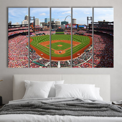 Busch Stadium, Stadium Canvas, Sport Art, 5 Panel B, Extra Large Canvas, Canvas Print Wall Art