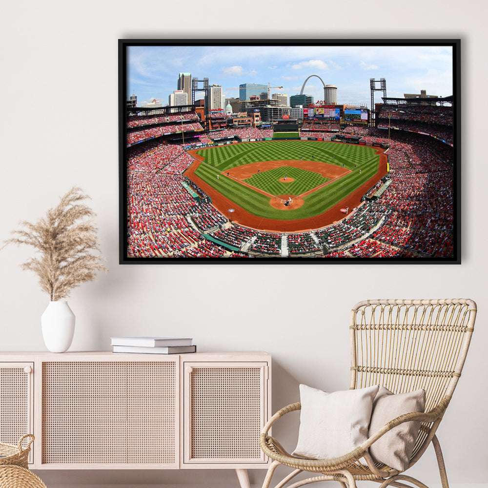 Busch Stadium, Stadium Canvas, Sport Art, Framed Canvas Print Wall Art, Floating Frame
