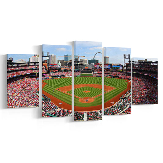 Busch Stadium, Stadium Canvas, Sport Art, Gift for him, 5 Panel, Large Canvas, Canvas Print Wall Art