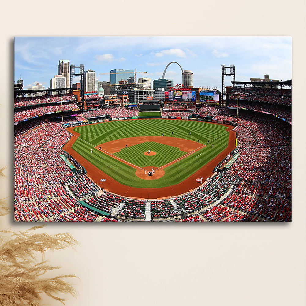 Busch Stadium, Stadium Canvas, Sport Art, Gift for him, Man Cave Decor, Art Print, Canvas Print Wall Art