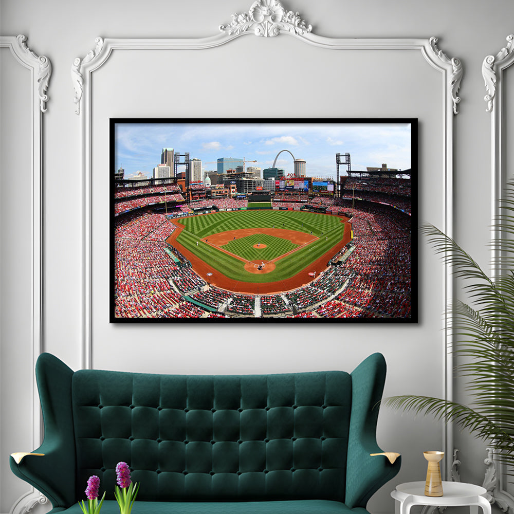 Busch Stadium, Stadium Canvas, Sport Art, Gift for him, Framed Art Print Wall Decor, Picture Framed
