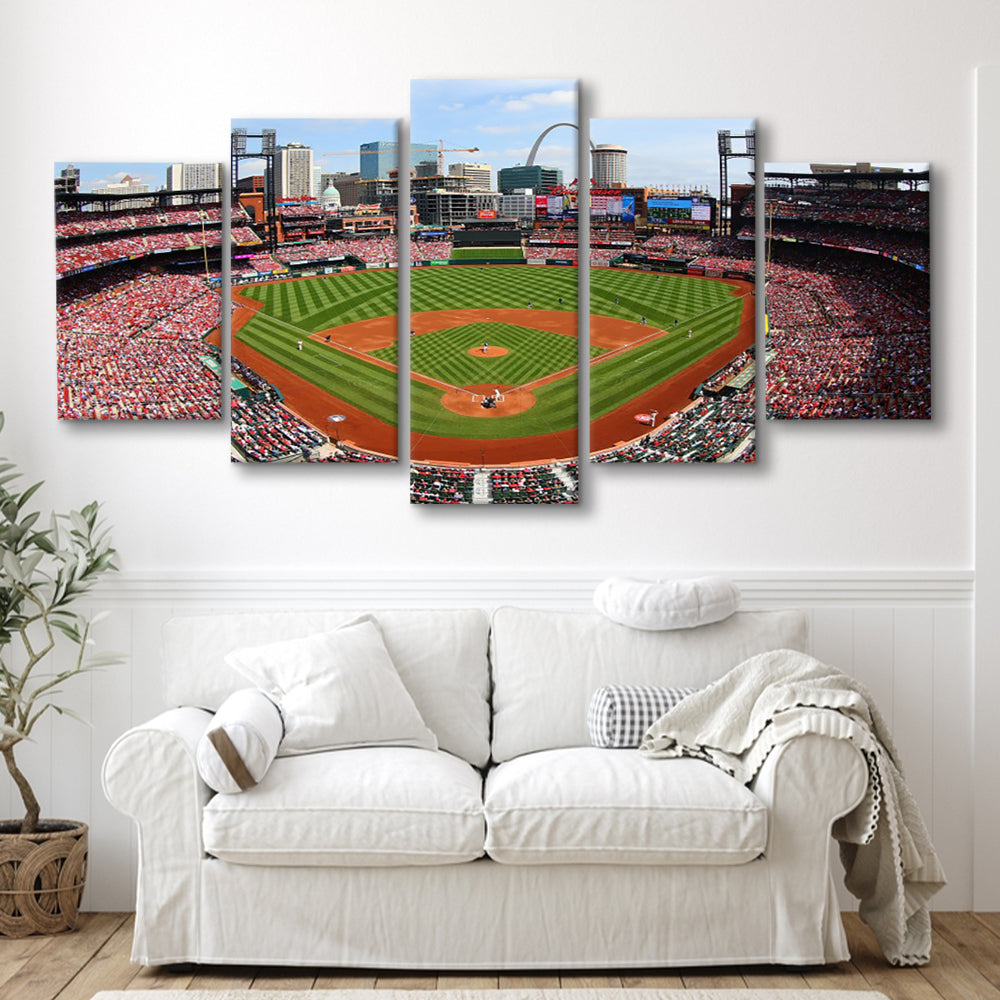 Busch Stadium, Stadium Canvas, Sport Art, Gift for him, 5 Panel, Large Canvas, Canvas Print Wall Art