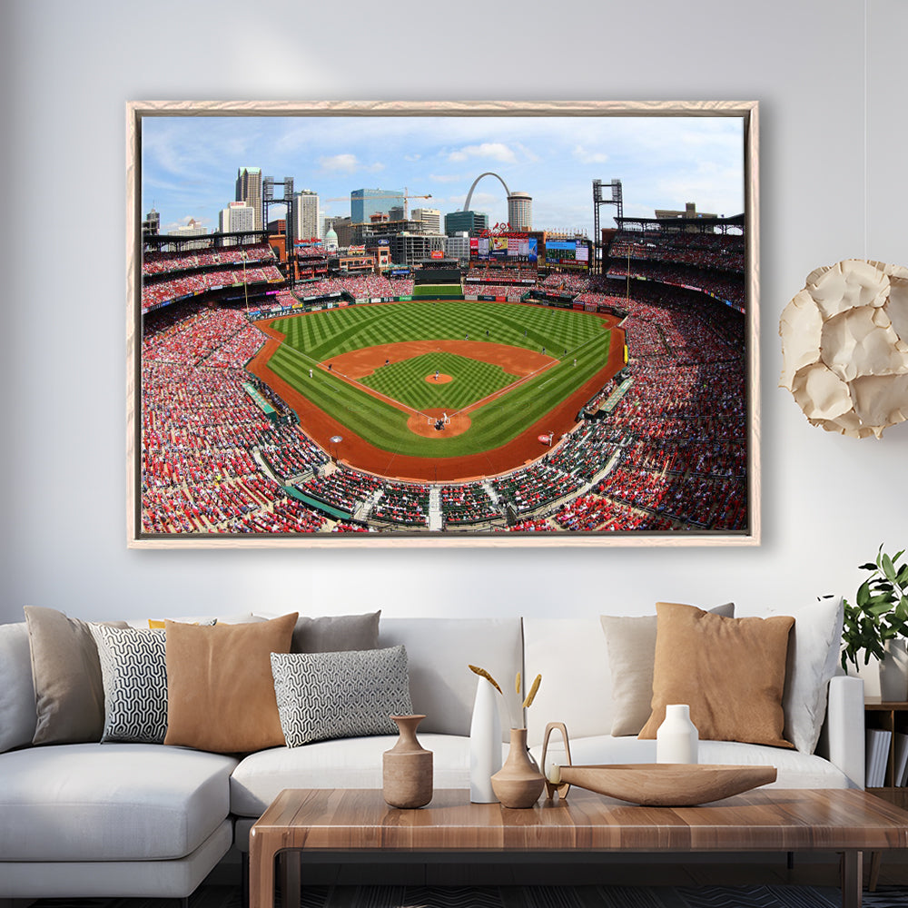 Busch Stadium, Stadium Canvas, Sport Art, Framed Canvas Print Wall Art, Floating Frame