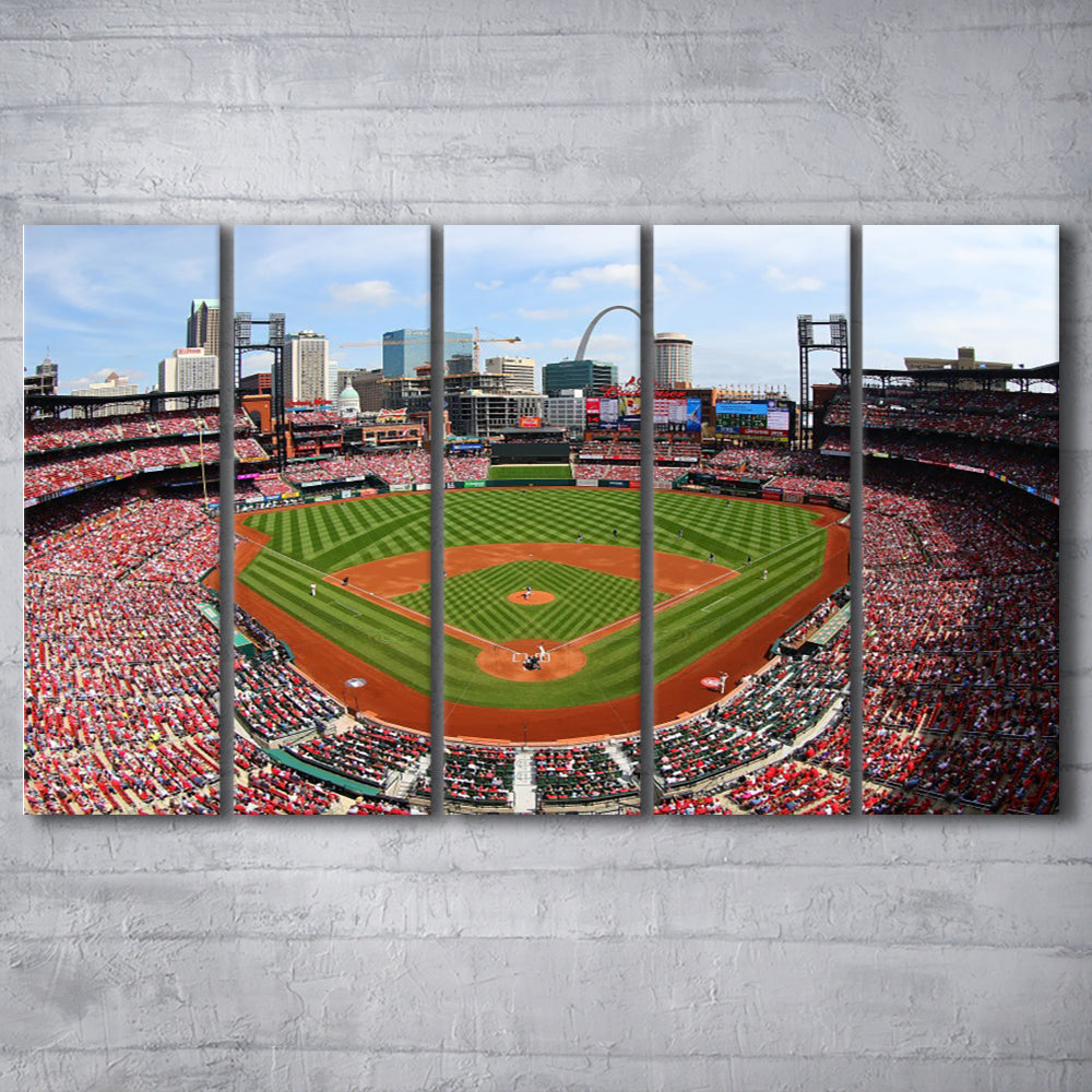 Busch Stadium, Stadium Canvas, Sport Art, 5 Panel B, Extra Large Canvas, Canvas Print Wall Art