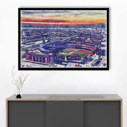 Busch Painting Stadium Watercolor, St Louis, Missouri Watercolor, Sport Gift Art, Framed Art Print Wall Decor