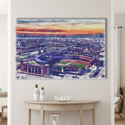 Busch Painting Stadium Watercolor, St Louis, Missouri Watercolor, Sport Art, Gifts for him, Canvas Print Wall Art