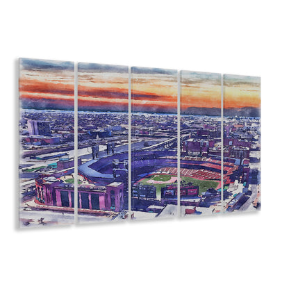 Busch Painting Stadium Watercolor, St Louis, Missouri Watercolor, Sport Art, Extra Large Canvas Print Wall Art