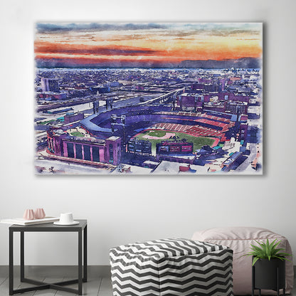 Busch Painting Stadium Watercolor, St Louis, Missouri Watercolor, Sport Art, Gifts for him, Canvas Print Wall Art