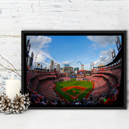 Busch Stadium in St Louis, Stadium Canvas, Sport Art, Fan Gifts, Framed Canvas Print Wall Art, Floating Frame