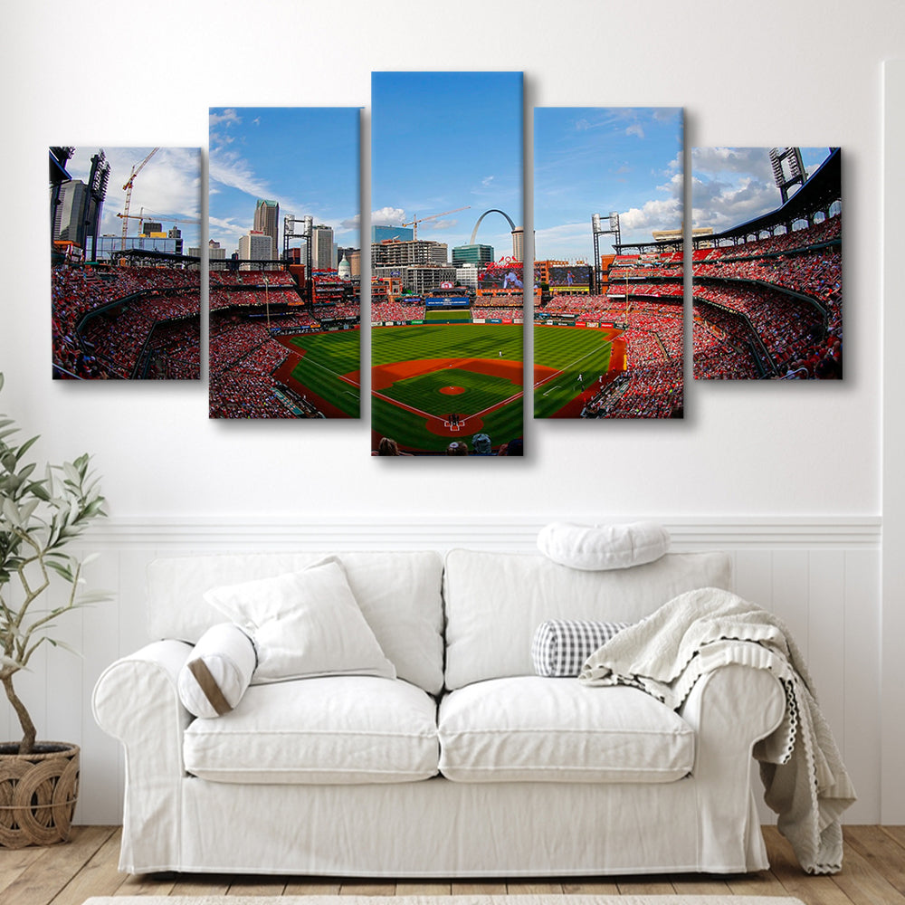 Busch Stadium in St Louis, Stadium Canvas, Sport Art, Fan Gifts, 5 Panel, Large Canvas, Canvas Print Wall Art