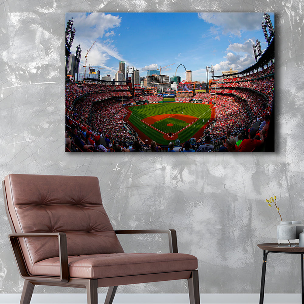 Busch Stadium in St Louis, Stadium Canvas, Sport Art, Fan Gifts, Man Cave Decor, Art Print, Canvas Print Wall Art