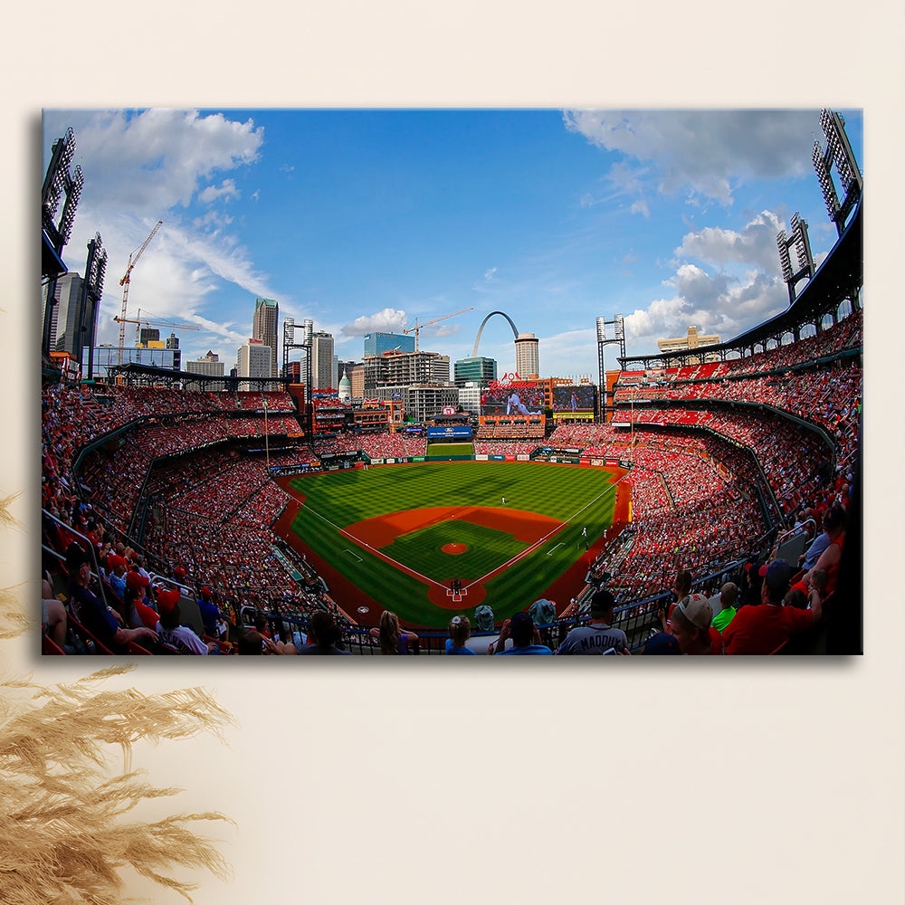 Busch Stadium in St Louis, Stadium Canvas, Sport Art, Fan Gifts, Man Cave Decor, Art Print, Canvas Print Wall Art