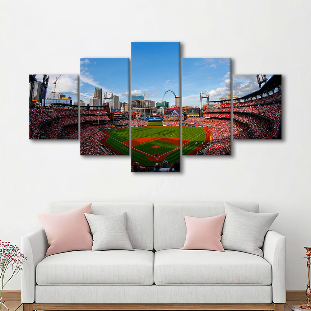 Busch Stadium in St Louis, Stadium Canvas, Sport Art, Fan Gifts, 5 Panel, Large Canvas, Canvas Print Wall Art