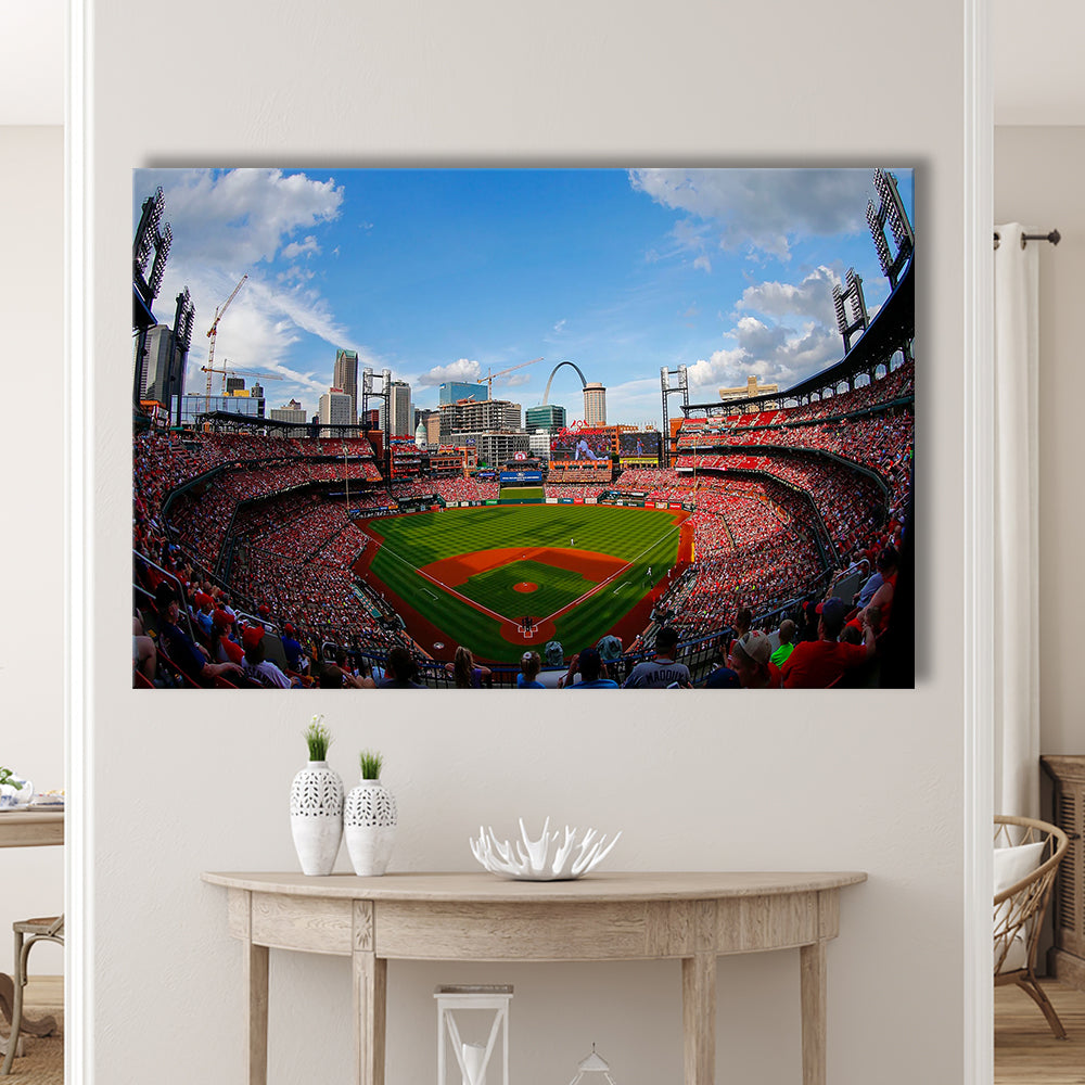 Busch Stadium in St Louis, Stadium Canvas, Sport Art, Fan Gifts, Man Cave Decor, Art Print, Canvas Print Wall Art