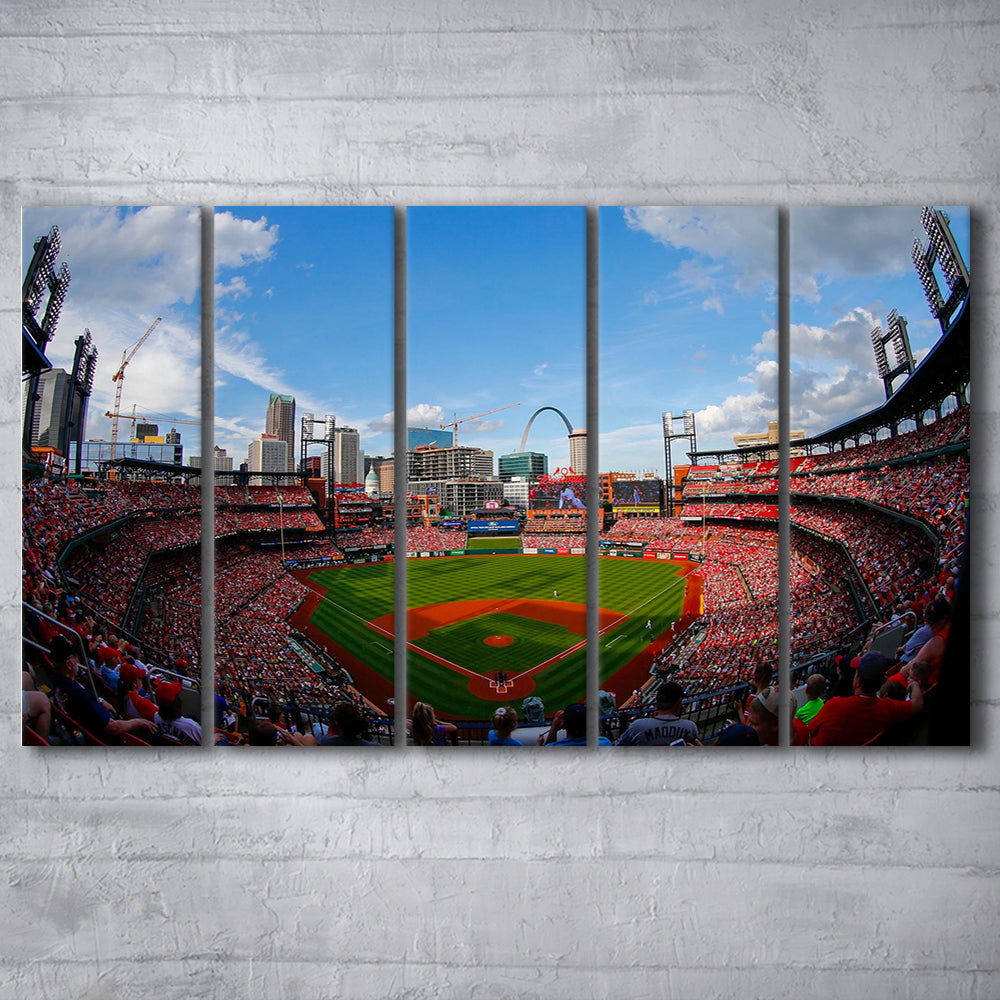 Busch Stadium in St Louis, Stadium Canvas, Sport Art, Fan Gifts, 5 Panel B, Extra Large Canvas, Canvas Print Wall Art