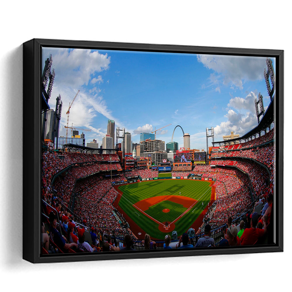 Busch Stadium in St Louis, Stadium Canvas, Sport Art, Fan Gifts, Framed Canvas Print Wall Art, Floating Frame