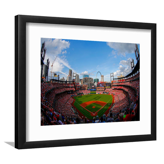 Busch Stadium in St Louis, Stadium Canvas, Sport Art, Fan Gifts, White Border Framed Art Print Wall Decor