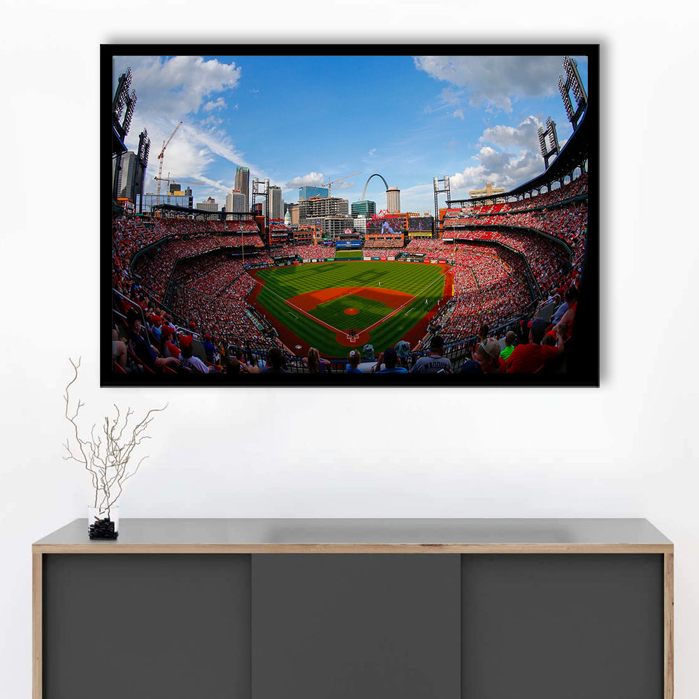 Busch Stadium in St Louis, Stadium Canvas, Sport Art, Fan Gifts, Framed Art Print Wall Decor, Picture Framed