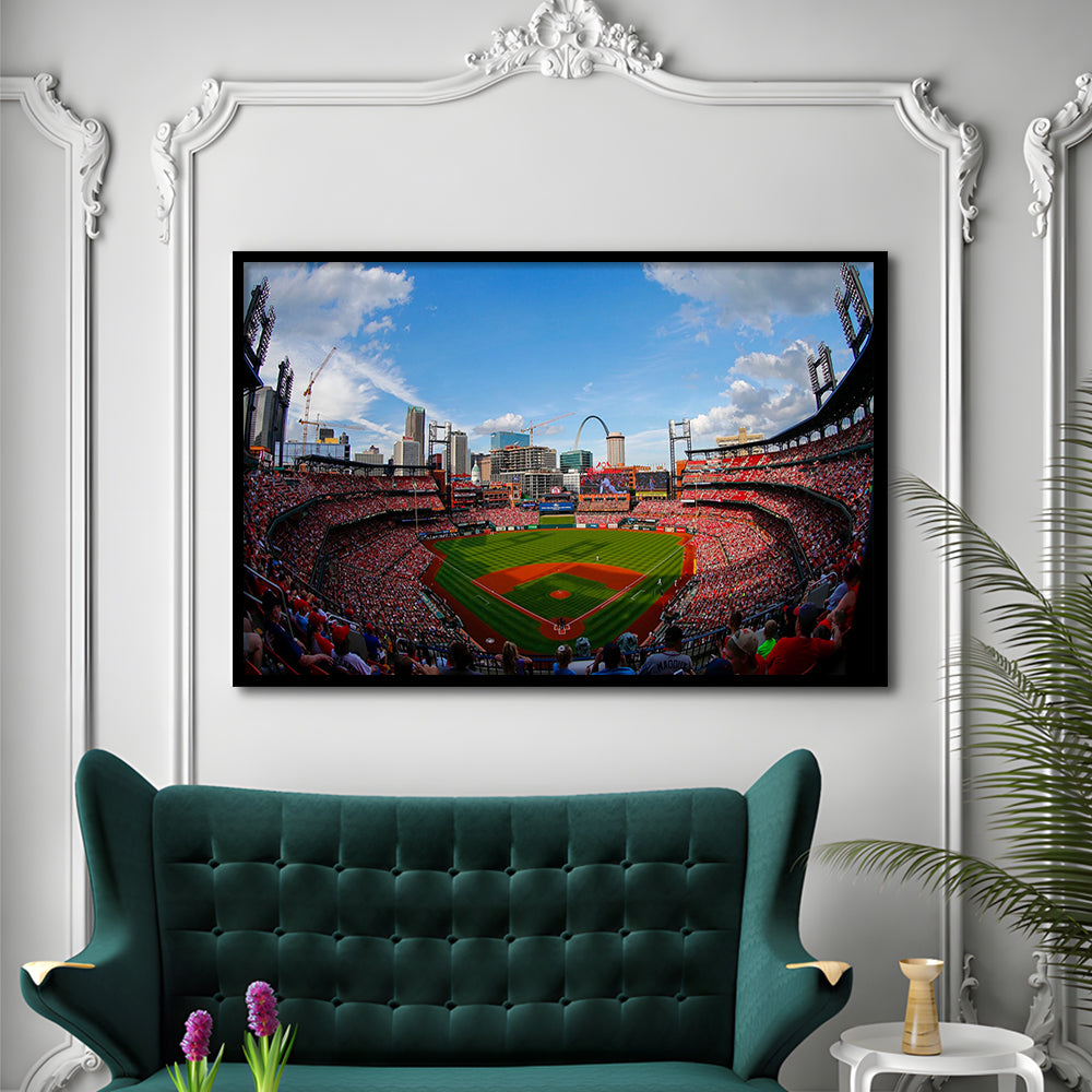 Busch Stadium in St Louis, Stadium Canvas, Sport Art, Fan Gifts, Framed Art Print Wall Decor, Picture Framed