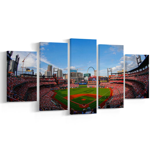 Busch Stadium in St Louis, Stadium Canvas, Sport Art, Fan Gifts, 5 Panel, Large Canvas, Canvas Print Wall Art