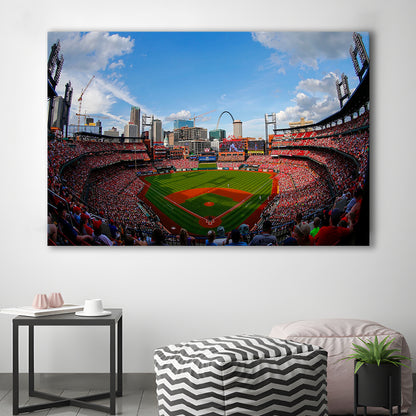 Busch Stadium in St Louis, Stadium Canvas, Sport Art, Fan Gifts, Man Cave Decor, Art Print, Canvas Print Wall Art