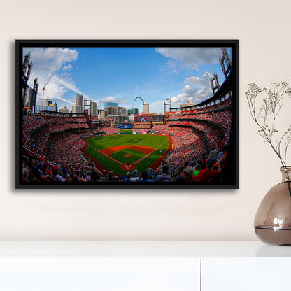 Busch Stadium in St Louis, Stadium Canvas, Sport Art, Fan Gifts, Framed Canvas Print Wall Art, Floating Frame
