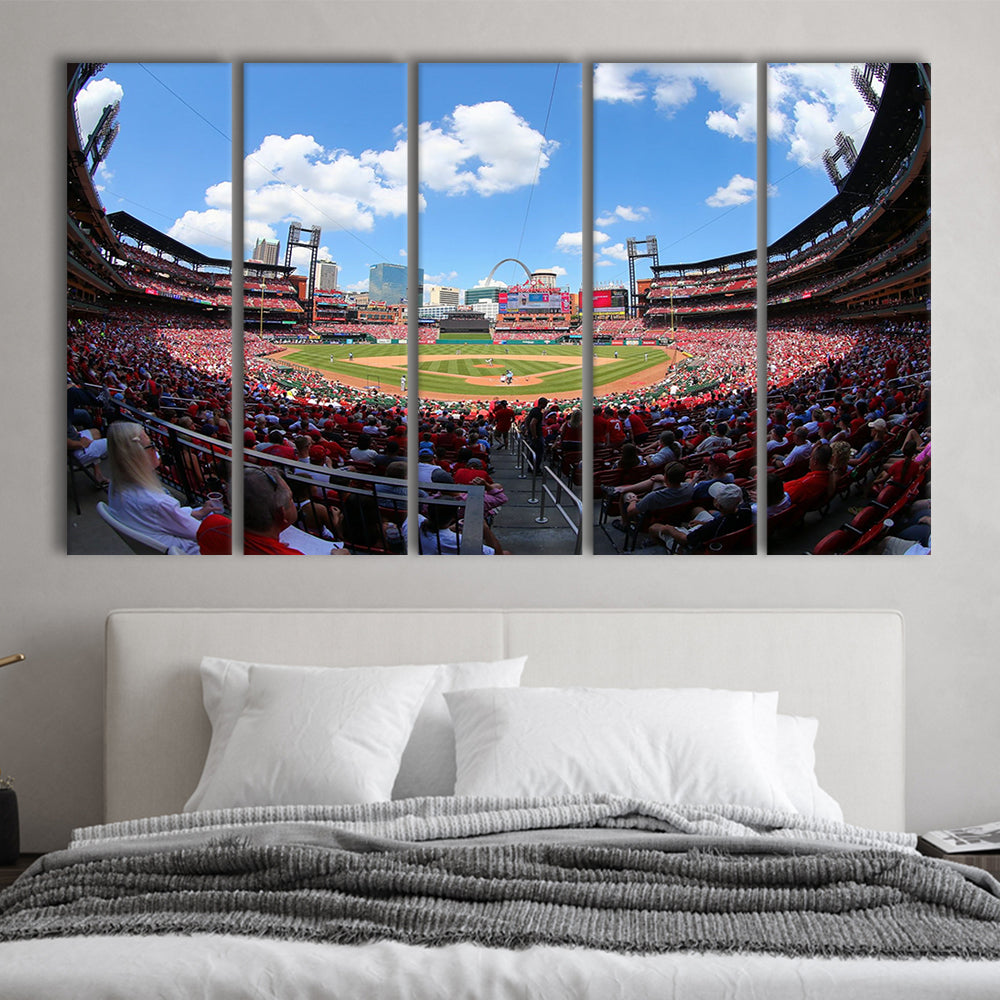 Busch Stadium in St Louis, Stadium Canvas, Sport Art, 5 Panel B, Extra Large Canvas, Canvas Print Wall Art