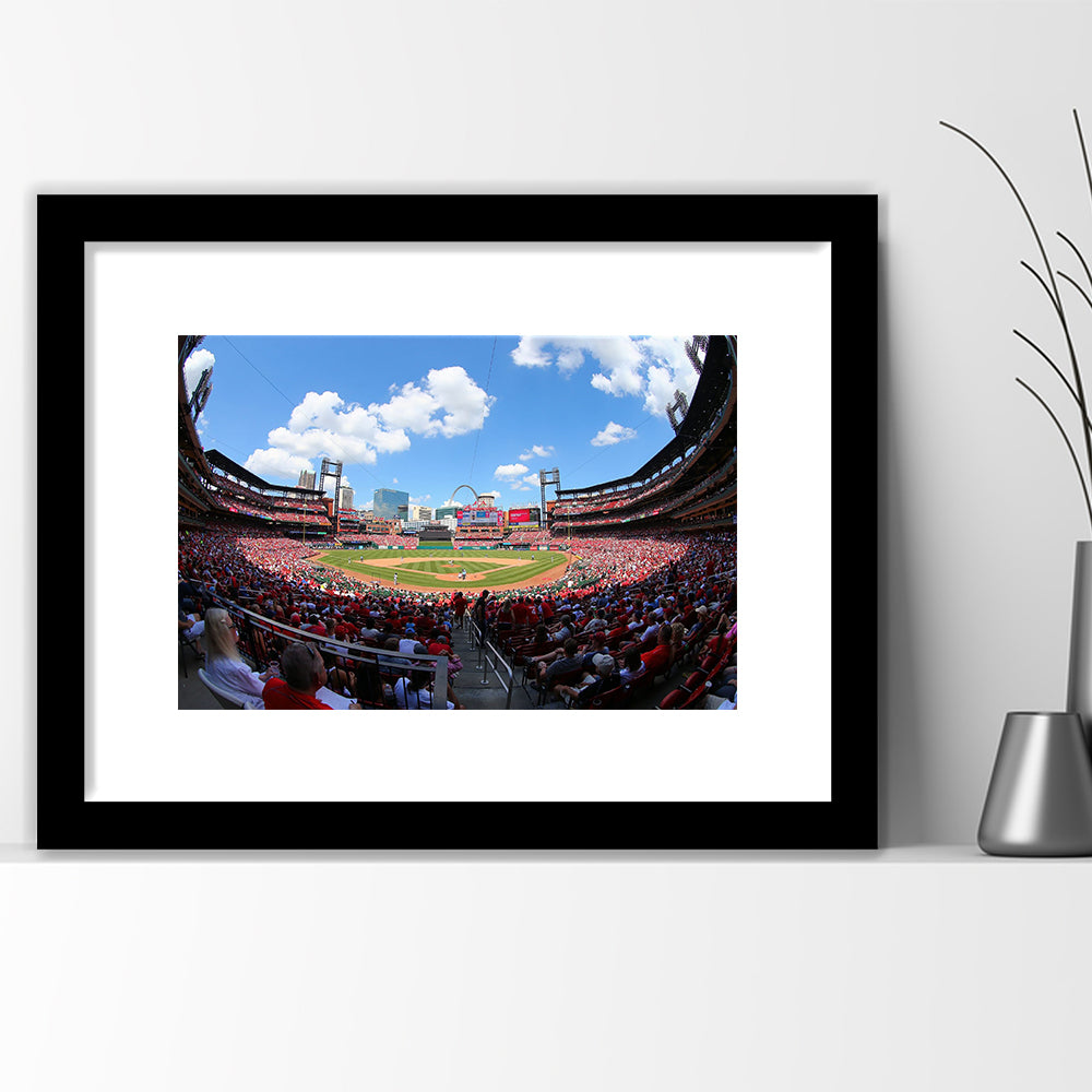 Busch Stadium in St Louis, Stadium Canvas, Sport Art, Gift for him, White Border Framed Art Print Wall Decor