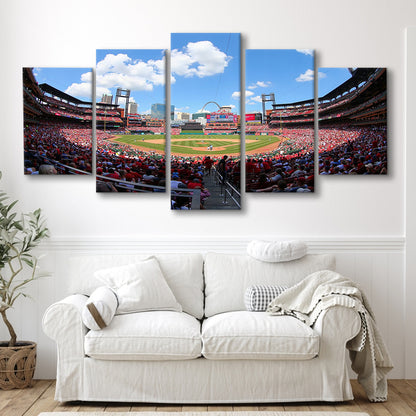 Busch Stadium in St Louis, Stadium Canvas, Sport Art, Gift for him, 5 Panel, Large Canvas, Canvas Print Wall Art