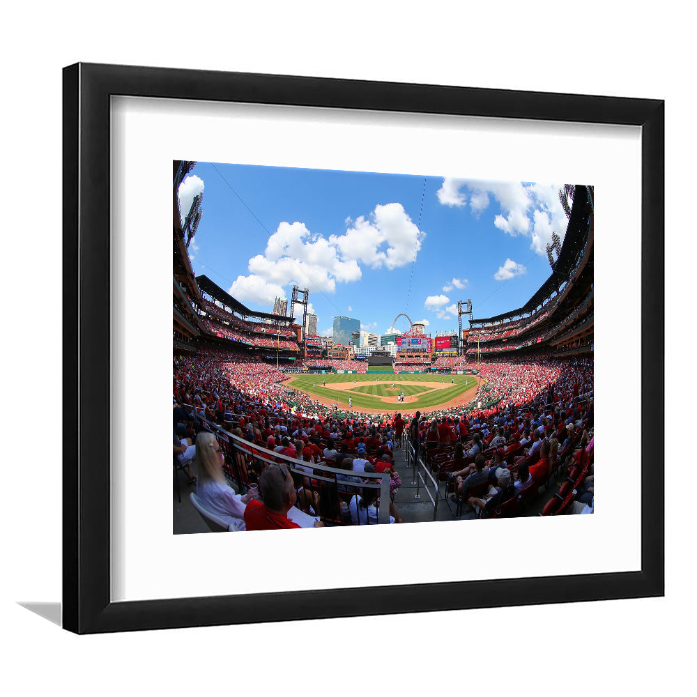 Busch Stadium in St Louis, Stadium Canvas, Sport Art, Gift for him, White Border Framed Art Print Wall Decor