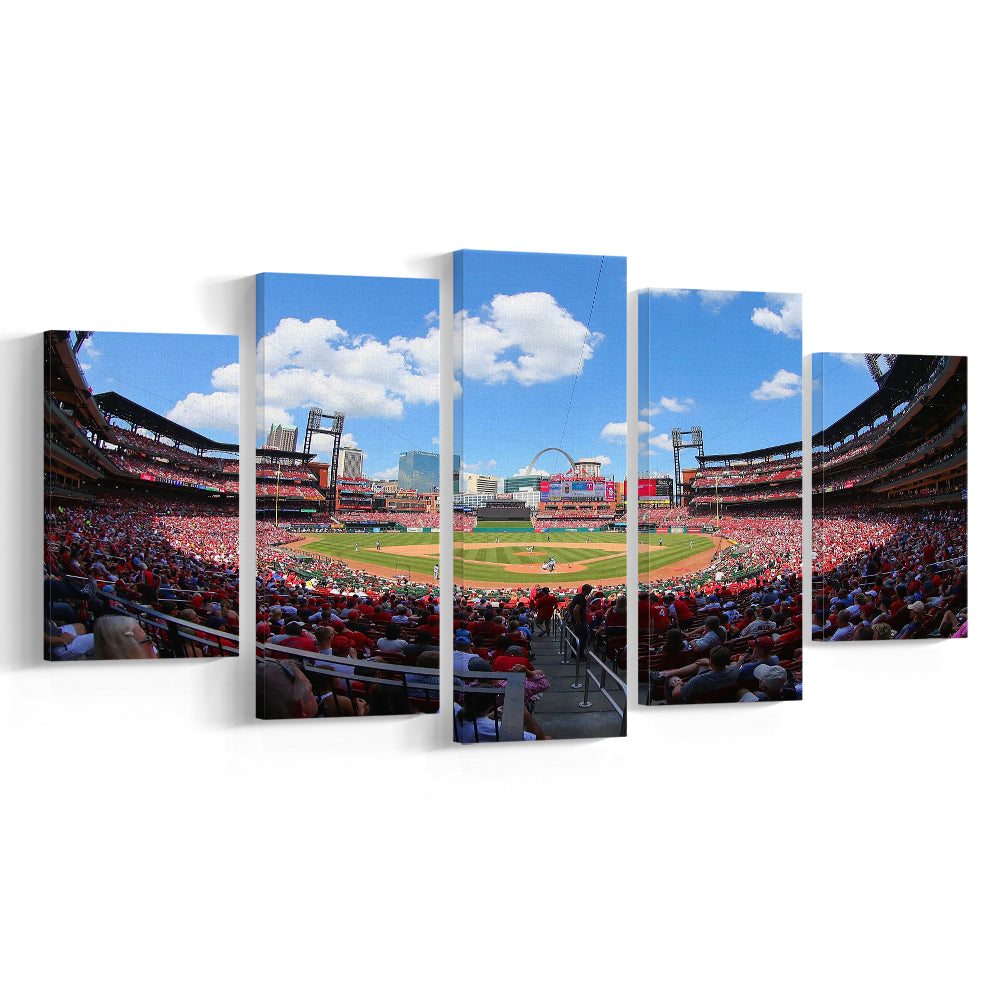 Busch Stadium in St Louis, Stadium Canvas, Sport Art, Gift for him, 5 Panel, Large Canvas, Canvas Print Wall Art