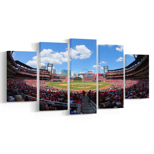 Busch Stadium in St Louis, Stadium Canvas, Sport Art, Gift for him, 5 Panel, Large Canvas, Canvas Print Wall Art