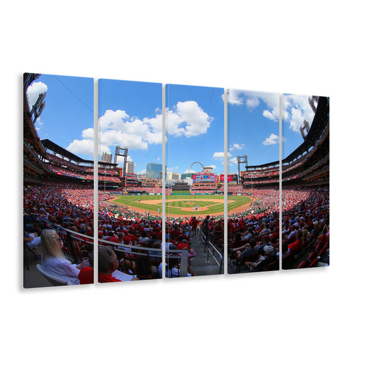 Busch Stadium in St Louis, Stadium Canvas, Sport Art, 5 Panel B, Extra Large Canvas, Canvas Print Wall Art