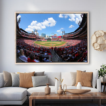 Busch Stadium in St Louis, Stadium Canvas, Sport Art, Framed Canvas Print Wall Art, Floating Frame