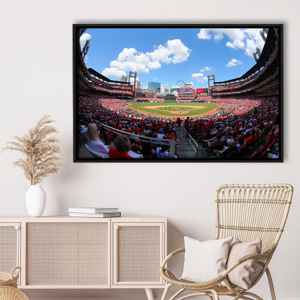 Busch Stadium in St Louis, Stadium Canvas, Sport Art, Framed Canvas Print Wall Art, Floating Frame