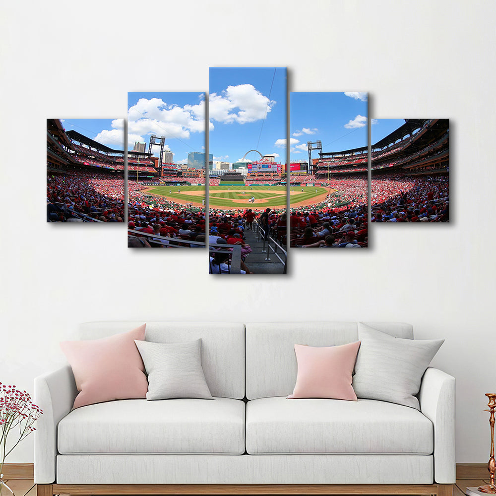 Busch Stadium in St Louis, Stadium Canvas, Sport Art, Gift for him, 5 Panel, Large Canvas, Canvas Print Wall Art