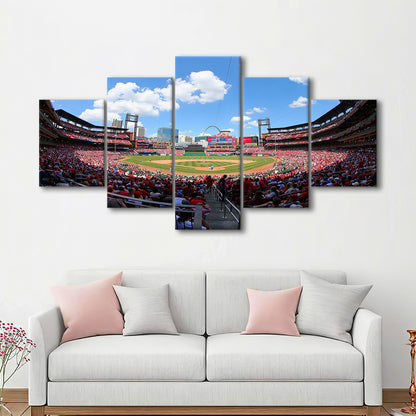 Busch Stadium in St Louis, Stadium Canvas, Sport Art, Gift for him, 5 Panel, Large Canvas, Canvas Print Wall Art