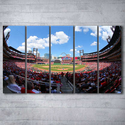 Busch Stadium in St Louis, Stadium Canvas, Sport Art, 5 Panel B, Extra Large Canvas, Canvas Print Wall Art