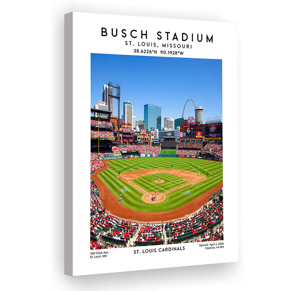 Busch Stadium, St. Louis Cardinals Baseball Stadium Wall Art Print, Sport Art Print, Canvas Prints Wall Art, Man Cave Decor