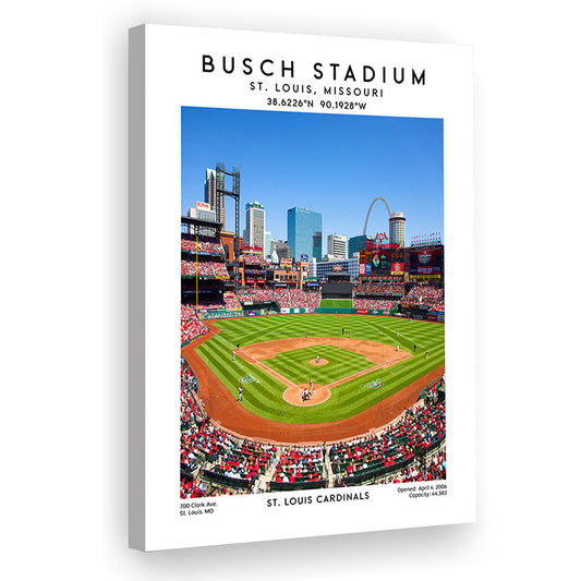 Busch Stadium, St. Louis Cardinals Baseball Stadium Wall Art Print, Sport Art Print, Canvas Prints Wall Art, Man Cave Decor