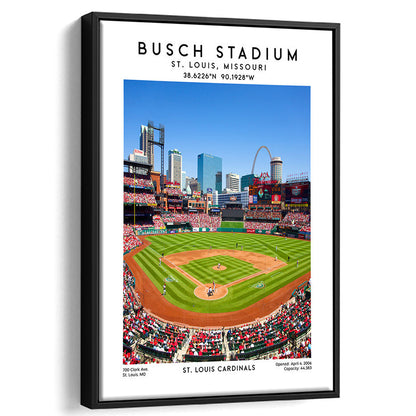 Busch Stadium, St. Louis Cardinals Baseball Stadium Wall Art Print, Sport Art Print, Framed Canvas Prints Wall Art
