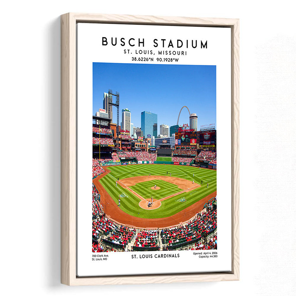 Busch Stadium, St. Louis Cardinals Baseball Stadium Wall Art Print, Sport Art Print, Framed Canvas Prints Wall Art