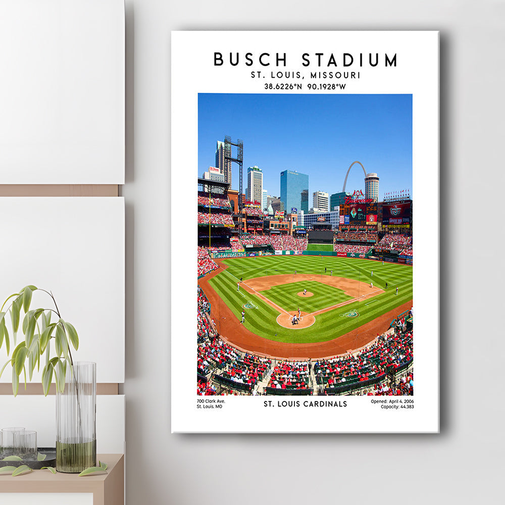 Busch Stadium, St. Louis Cardinals Baseball Stadium Wall Art Print, Sport Art Print, Canvas Prints Wall Art, Man Cave Decor