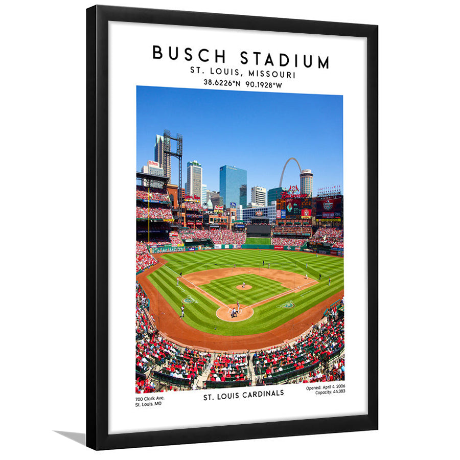 Busch Stadium, St. Louis Cardinals Baseball Stadium Wall Art Print, Sport Art Print, Framed Art Prints Wall Decor