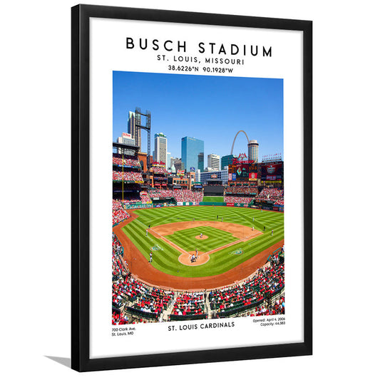 Busch Stadium, St. Louis Cardinals Baseball Stadium Wall Art Print, Sport Art Print, Framed Art Prints Wall Decor