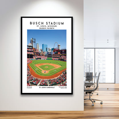 Busch Stadium, St. Louis Cardinals Baseball Stadium Wall Art Print, Sport Art Print, Framed Art Prints Wall Decor