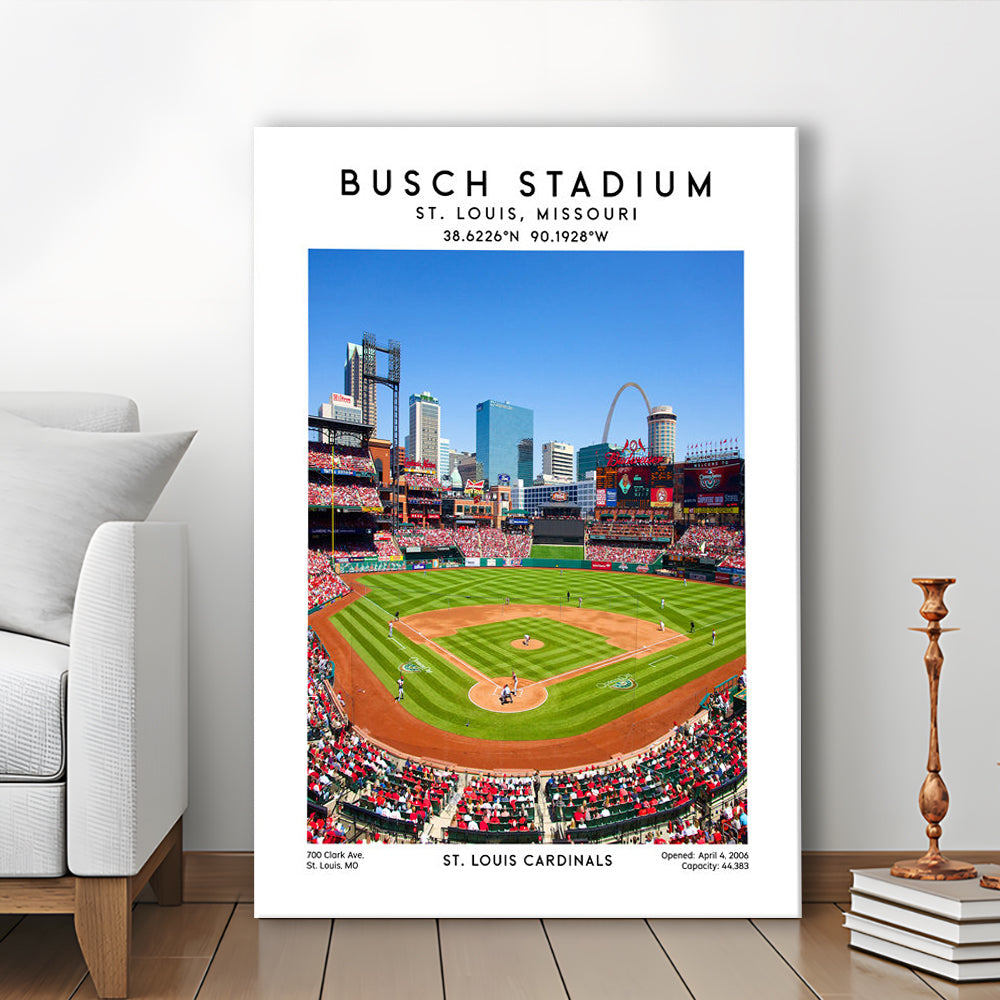 Busch Stadium, St. Louis Cardinals Baseball Stadium Wall Art Print, Sport Art Print, Canvas Prints Wall Art, Man Cave Decor