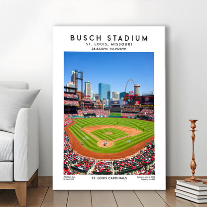 Busch Stadium, St. Louis Cardinals Baseball Stadium Wall Art Print, Sport Art Print, Canvas Prints Wall Art, Man Cave Decor