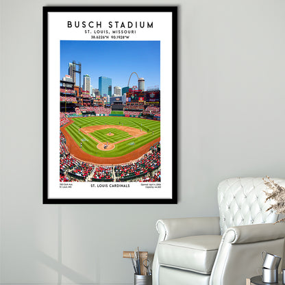 Busch Stadium, St. Louis Cardinals Baseball Stadium Wall Art Print, Sport Art Print, Framed Art Prints Wall Decor